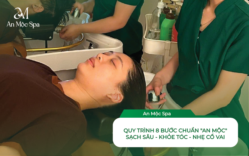 gội đầu thảo mộc thư giãn vai gáy