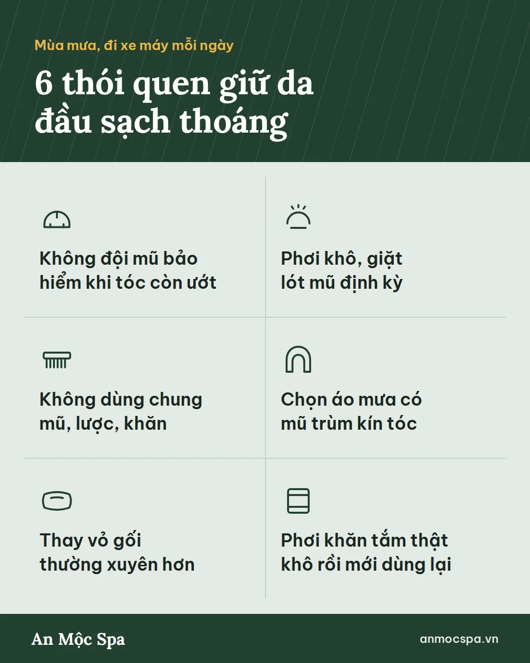 6 thói quen giữ da đầu sạch thoáng mùa mưa